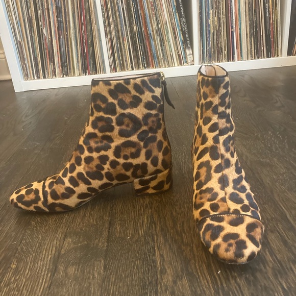 J Crew Leopard booties size 6 - Picture 2 of 6